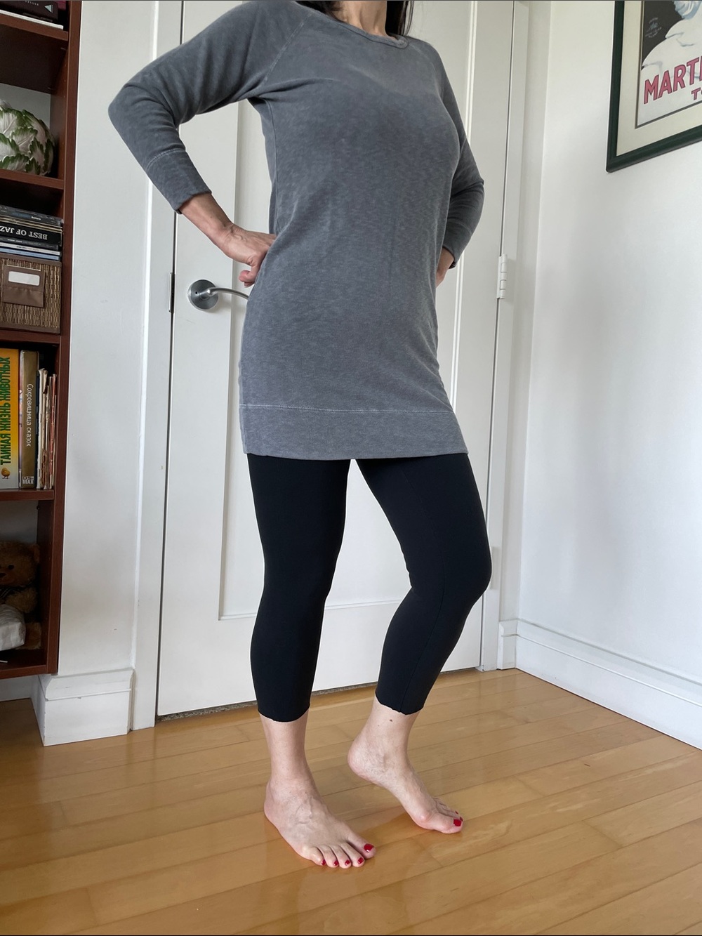 James Perse Gray Tunic Sweatshirt Dress